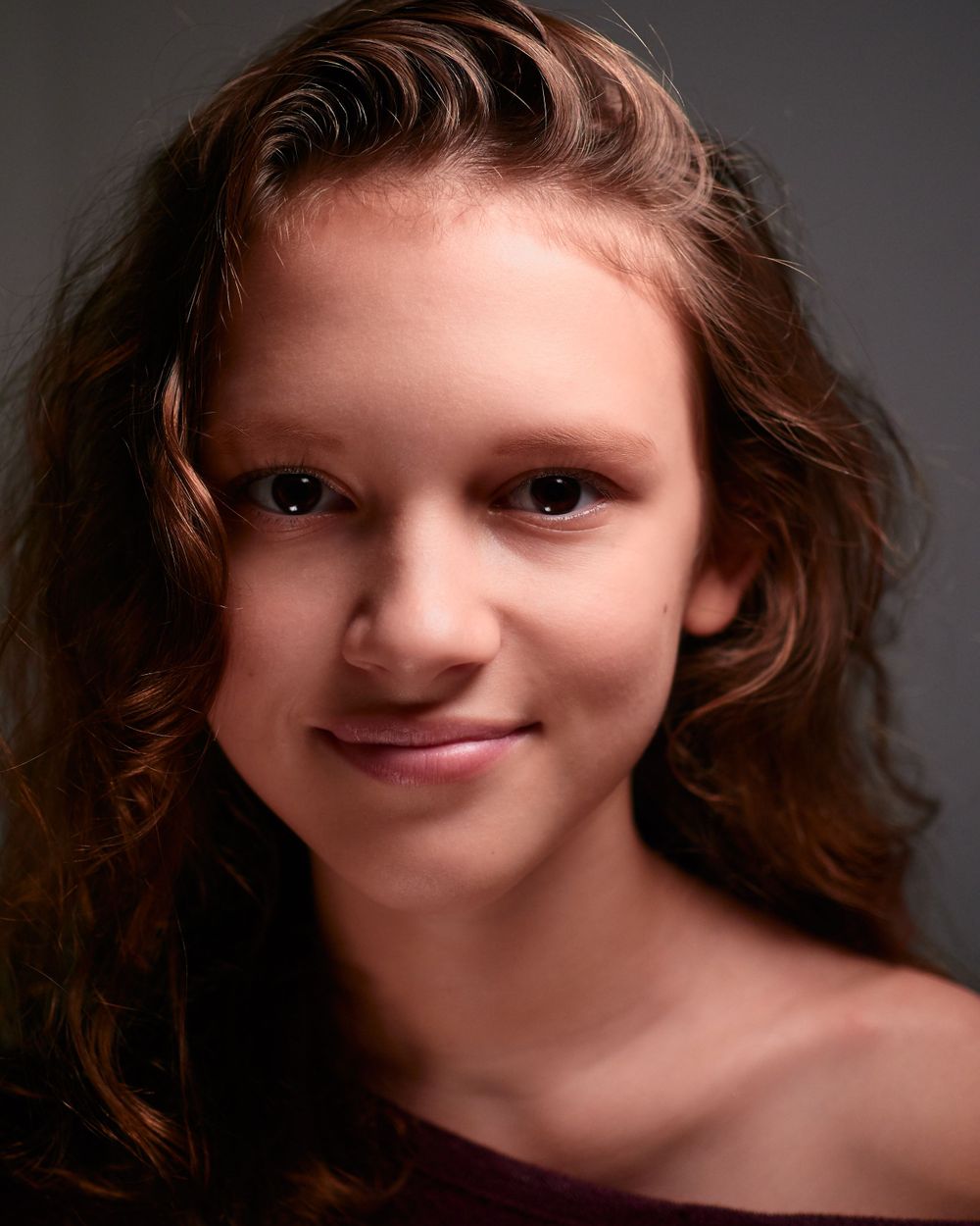 Beautiful young Russian model headshot Legacy portrait elegant timeless tradition painterly style chiaroscuro