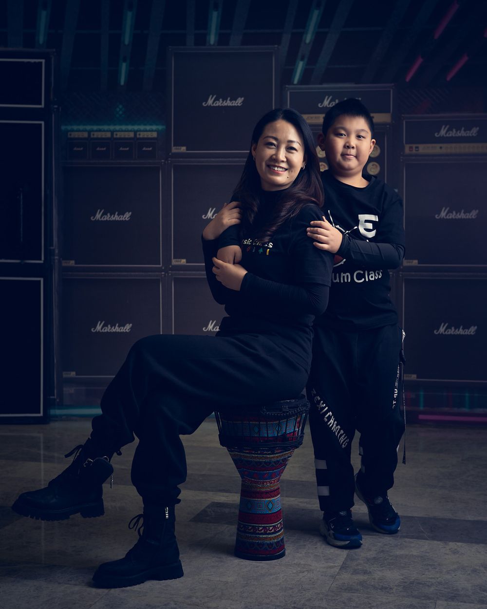 Family portrait mother and son Chinese Legacy portrait elegant timeless tradition painterly style chiaroscuro