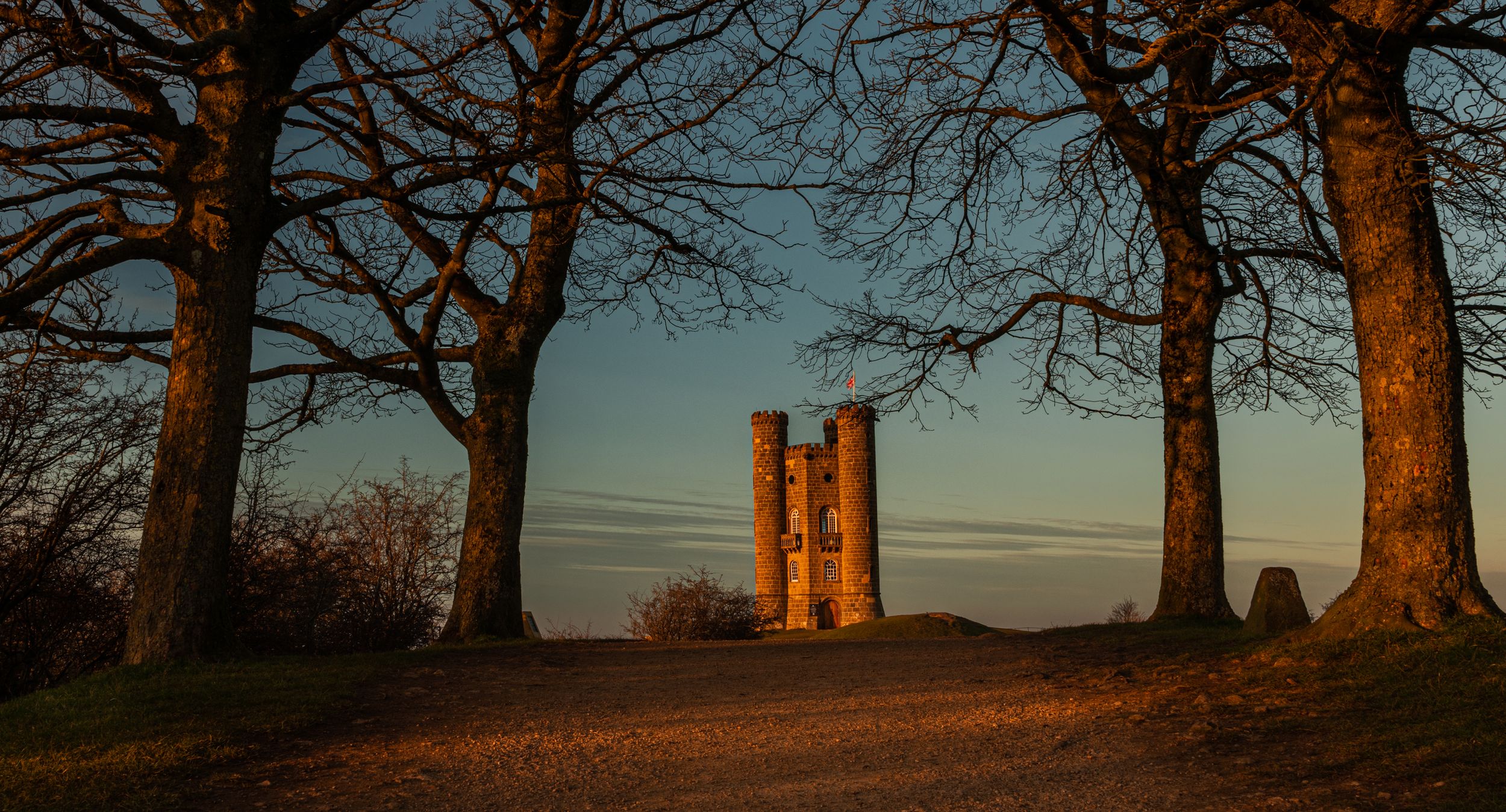 Broadway Tower at Sunset
