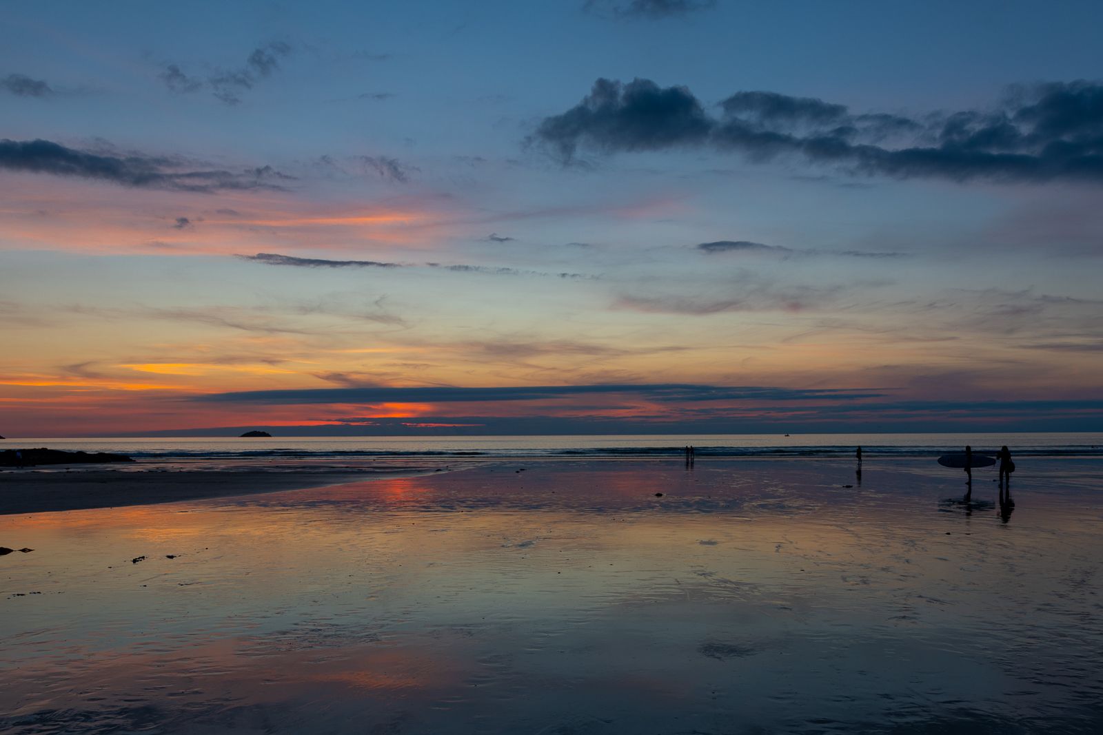 Polzeath Beach at sunset