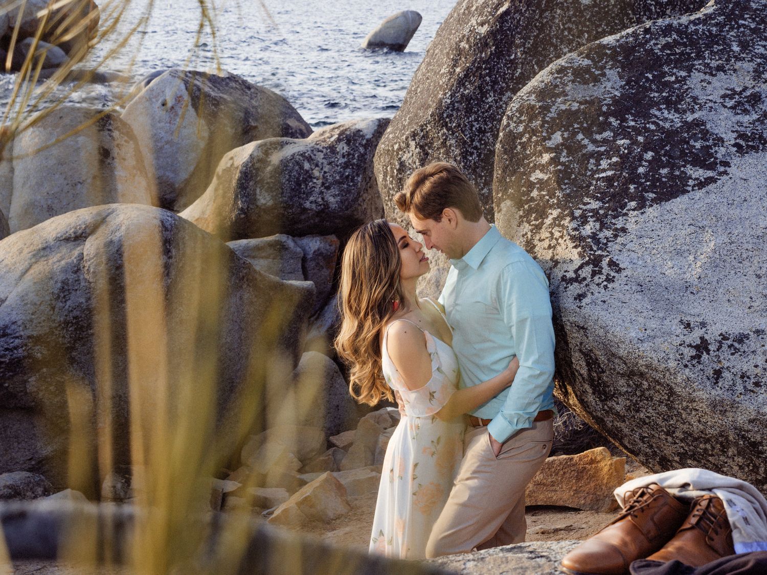 Lake Tahoe Engagement session on the Rocks