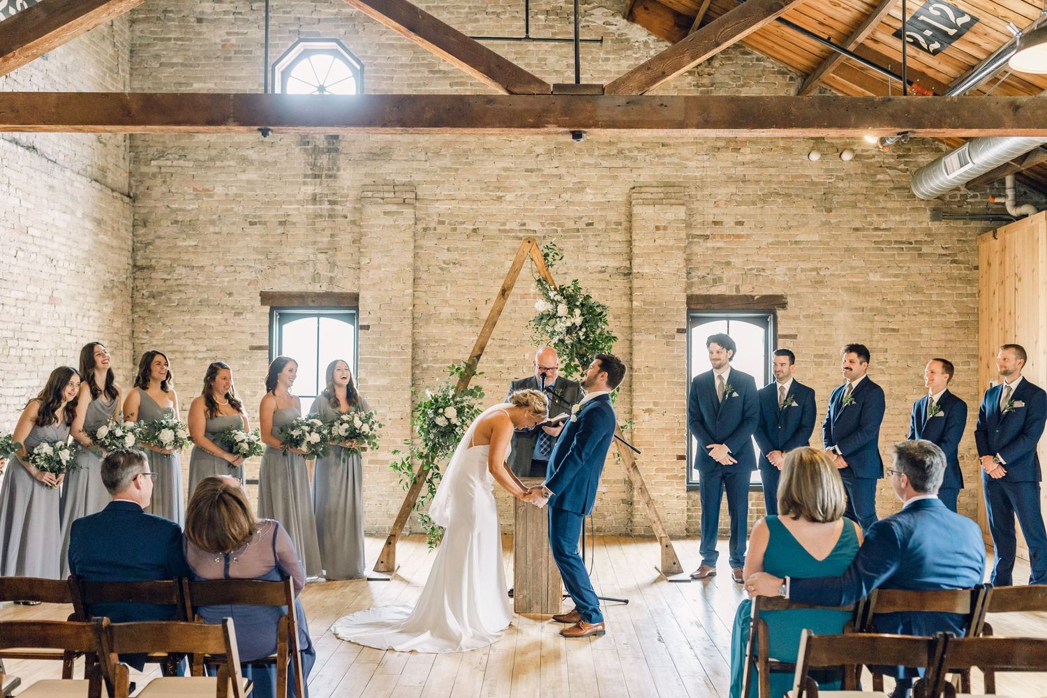 Wedding ceremony at the Lagaret in Stoughton, Wisconsin