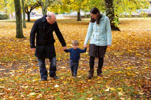 family out for a autumn walk