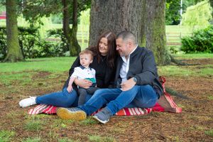 loving family at the park