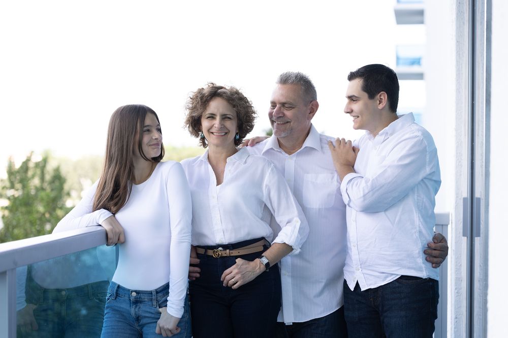 Miami Family Portrait in Studio by Oriana Higuera Photography  Family of 4 people  outfits ideas for family portraits