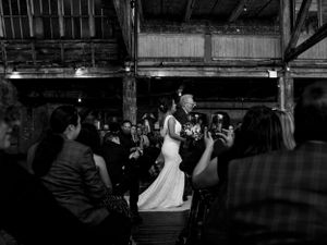 Bride and her father walking up to the Aisle to begin the lovely wedding Ceremony in NYC || Leonard Okpor Photography