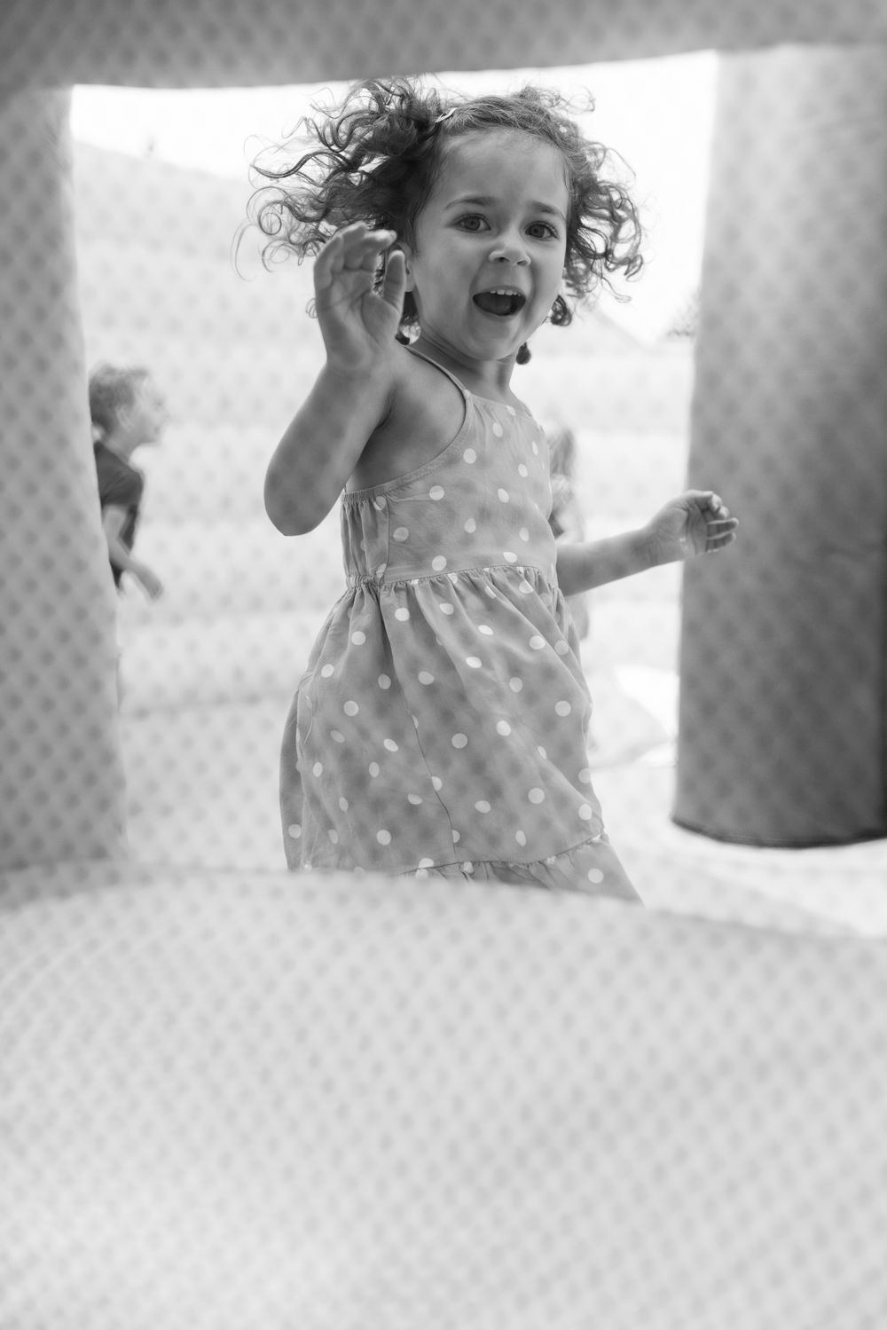 Happy kid bouncing