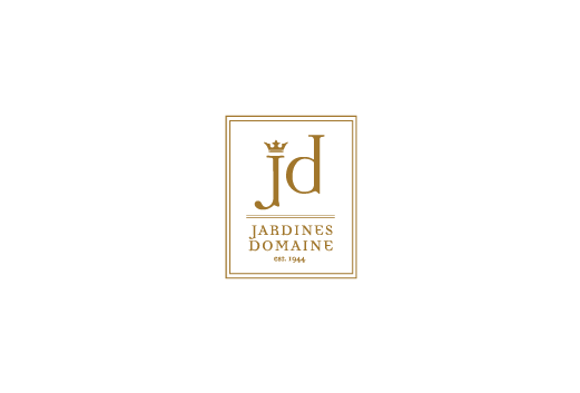 Minimalist gold monogram logo design with JD initials in elegant serif font.