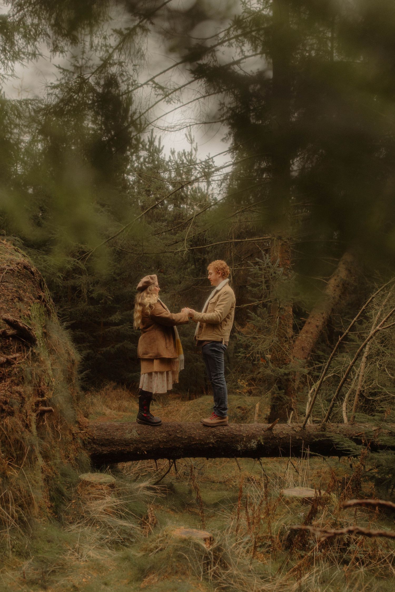 north Wales forest couples photoshoot