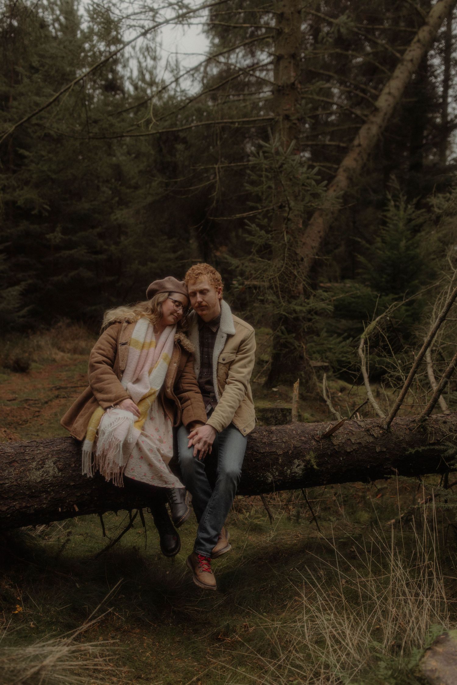 north Wales couples photoshoot in forest