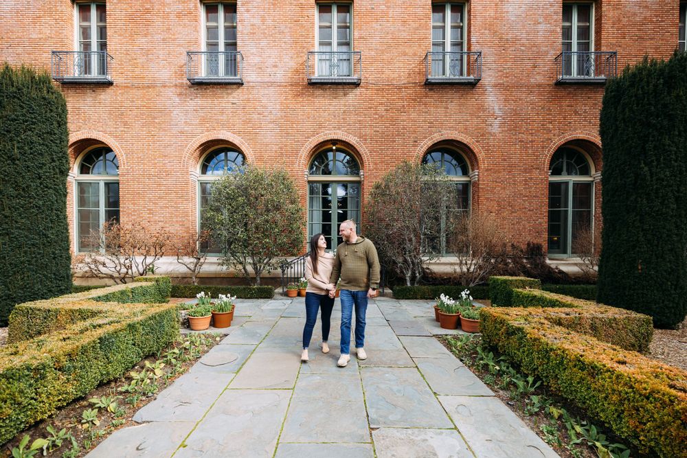 Engagement portraits at Filoli in Woodside during winter.