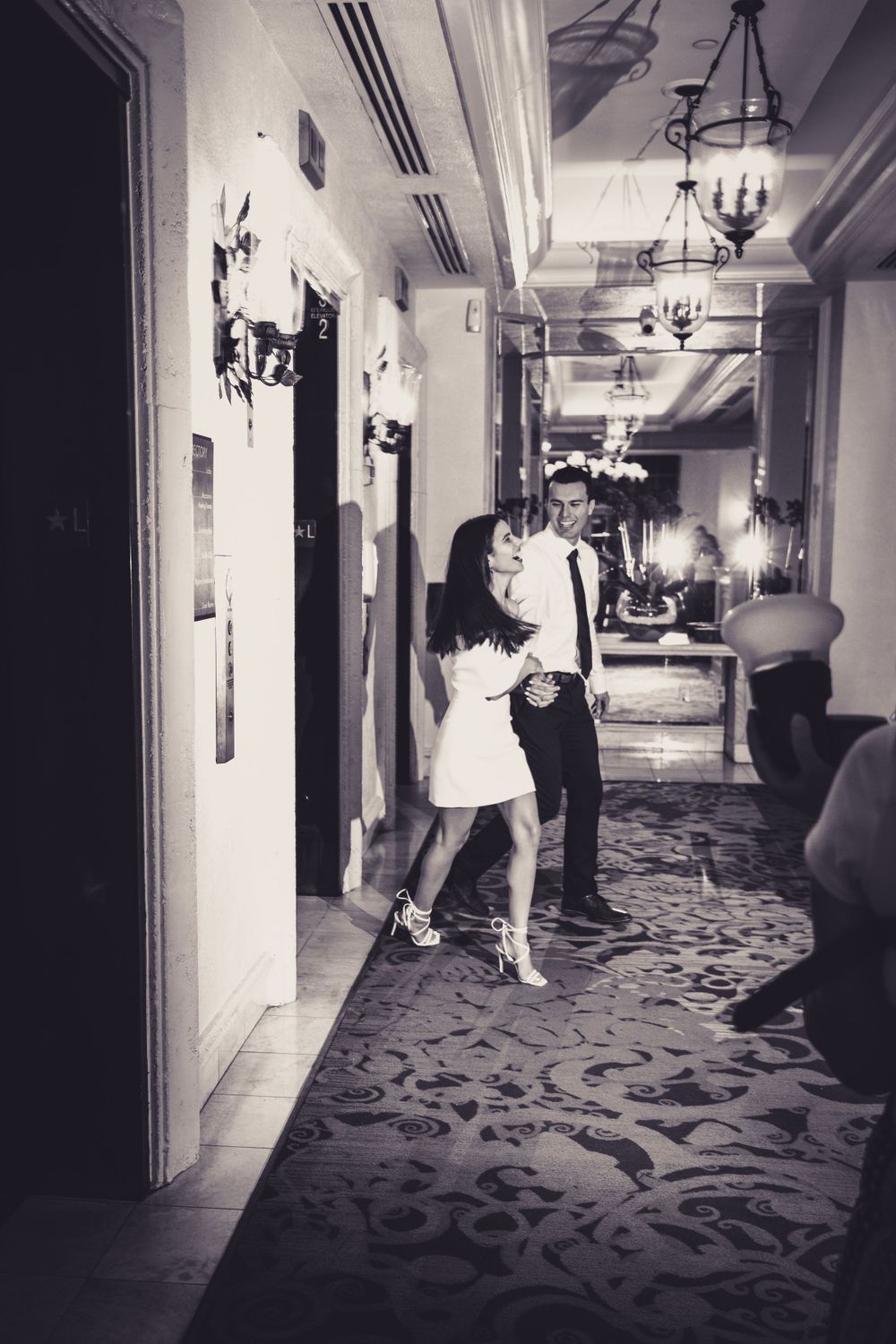 celebrity style elopement B&W photos