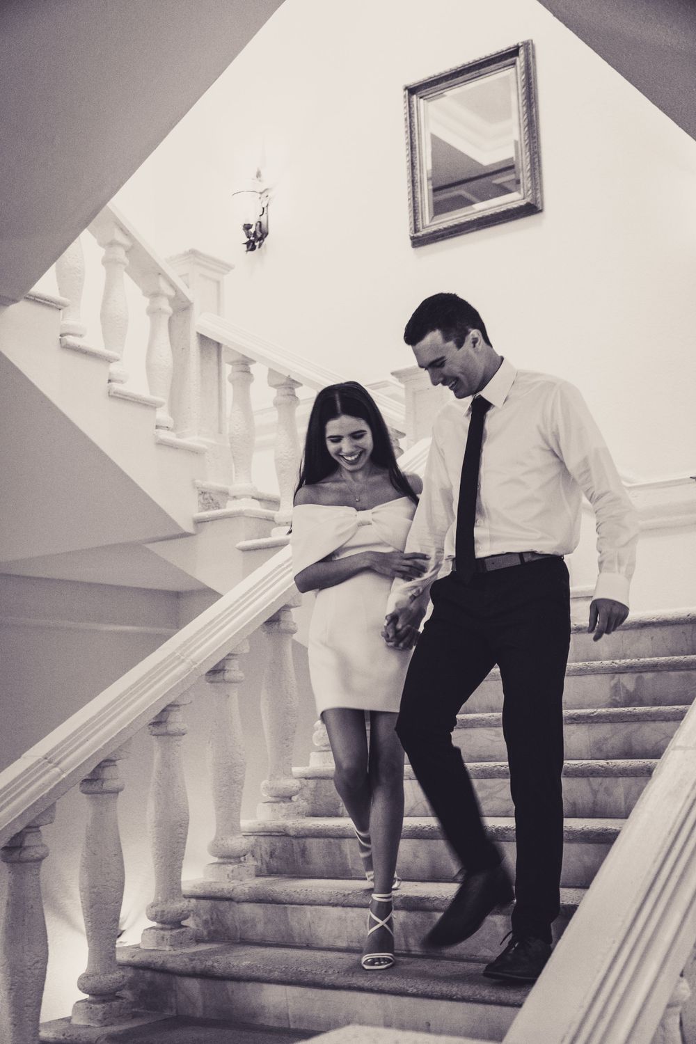 celebrity style elopement B&W photos