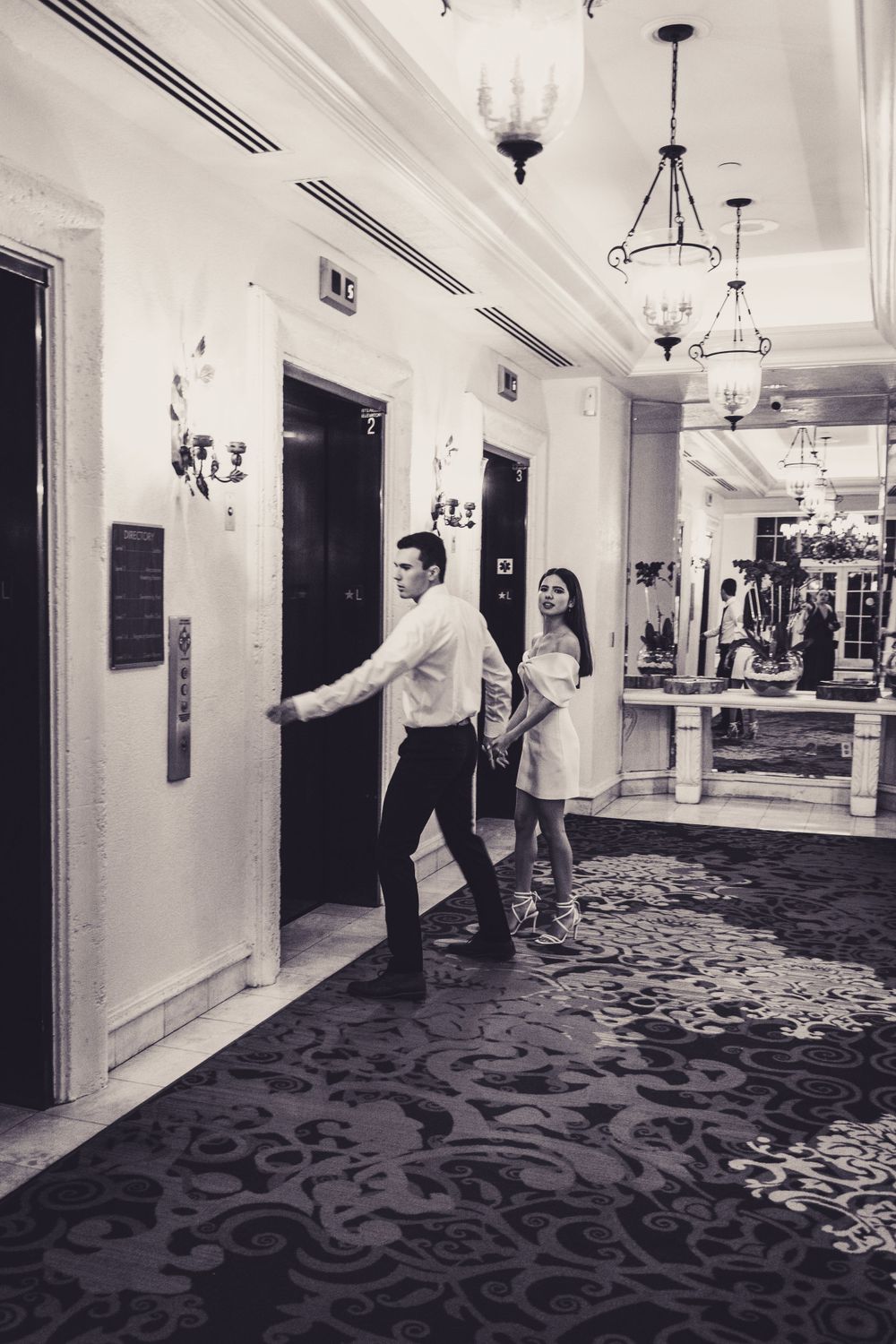 celebrity style elopement B&W photos