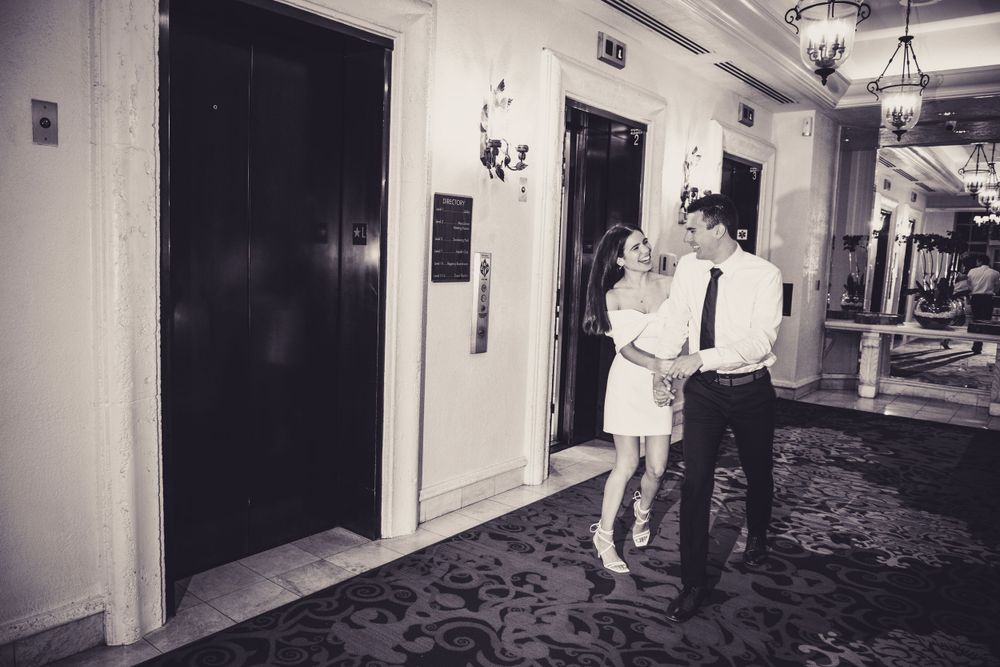 celebrity style elopement B&W photos