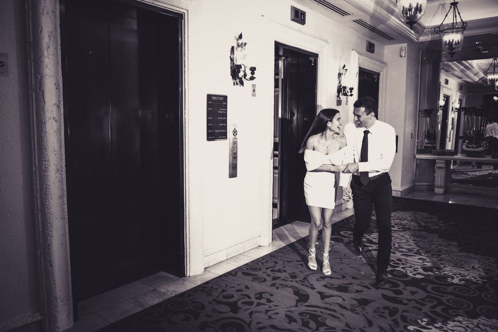 celebrity style elopement B&W photos