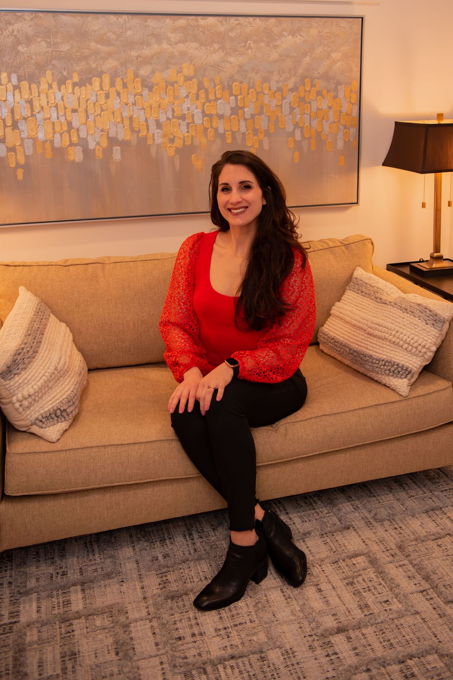 woman branding photo sitting on couch natalie gentile