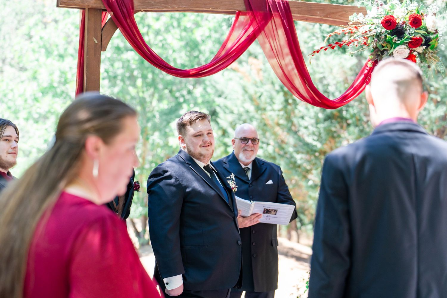 groom looking at his bride