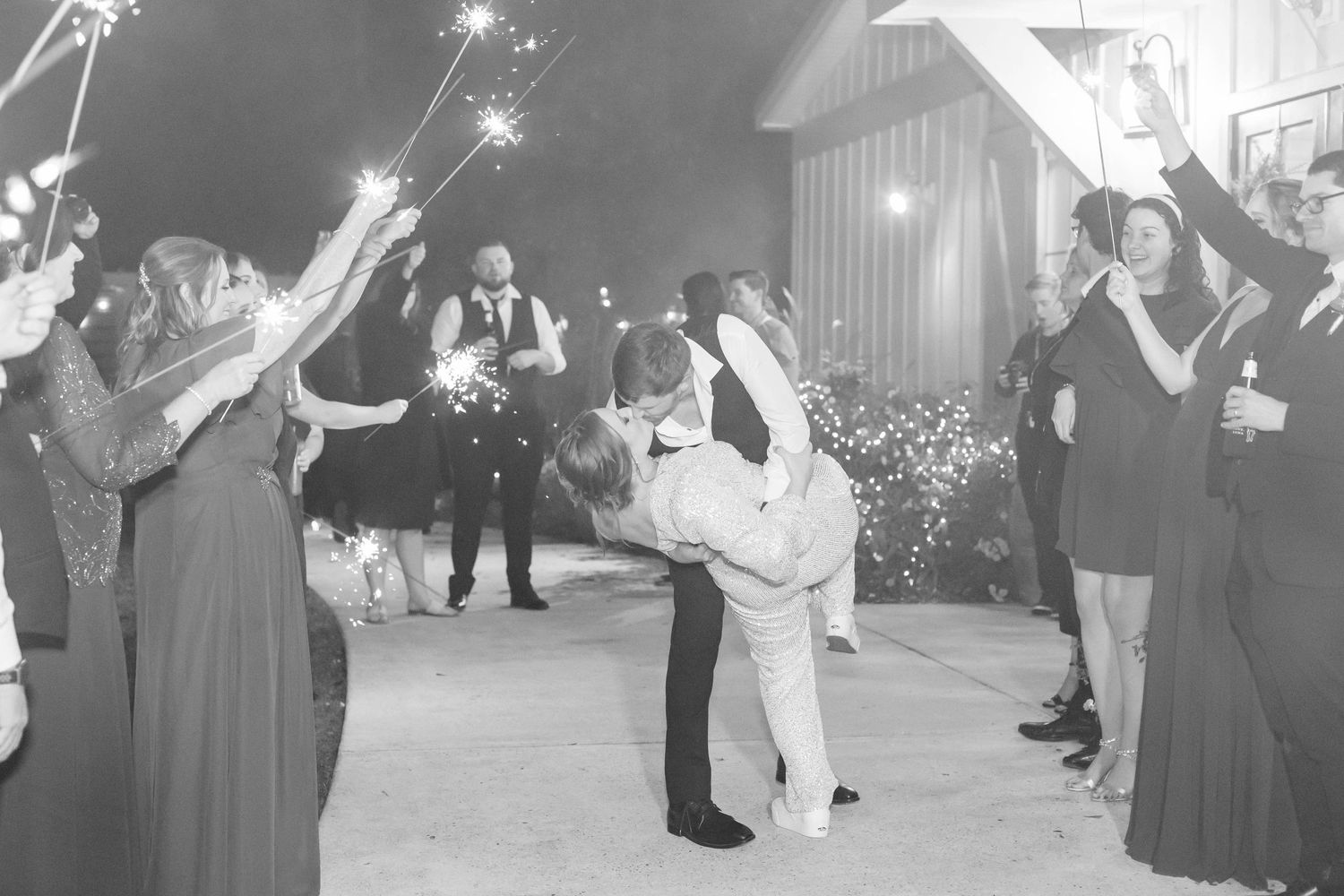 bride and groom exit