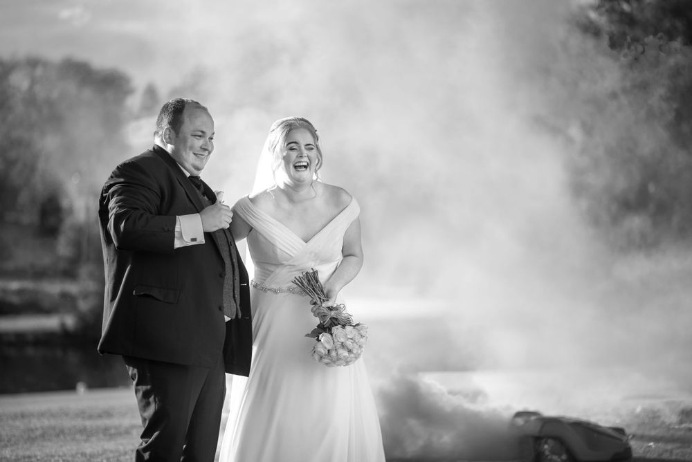 Bride and Groom at Lakeside Hotel