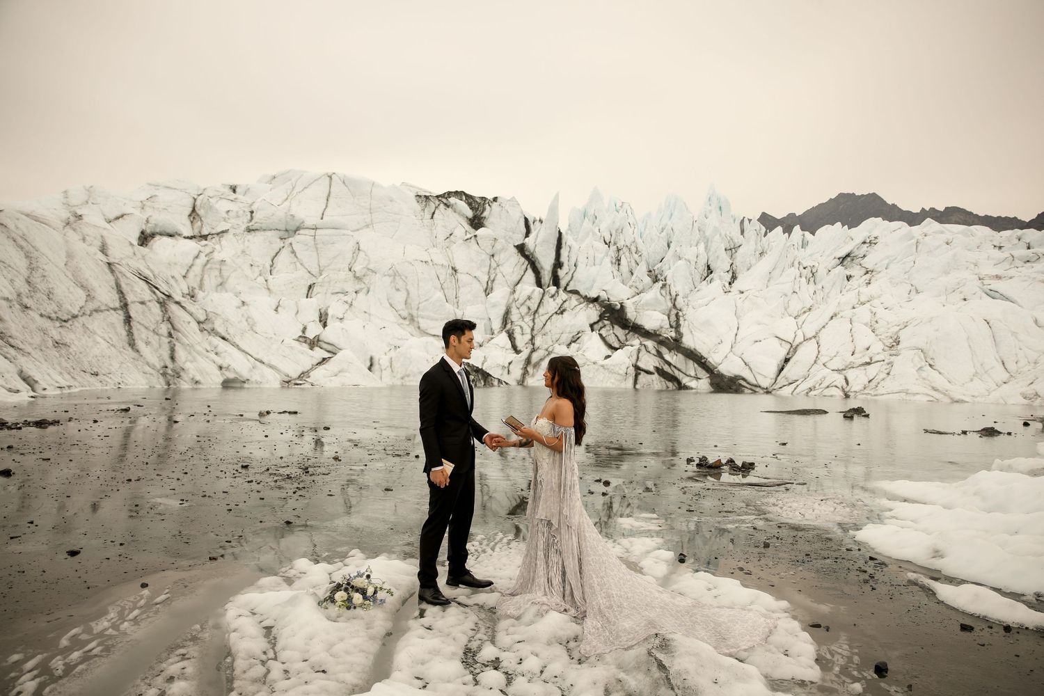 Wedding Ceremony at a Glacier in Alaska