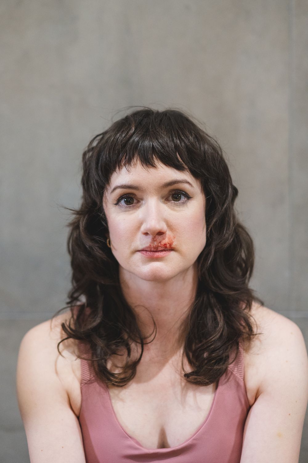 Actress Sara Gregory on set of drama series Anframol