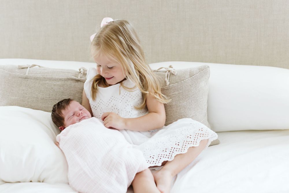 Wilmette newborn photography session with a family of four