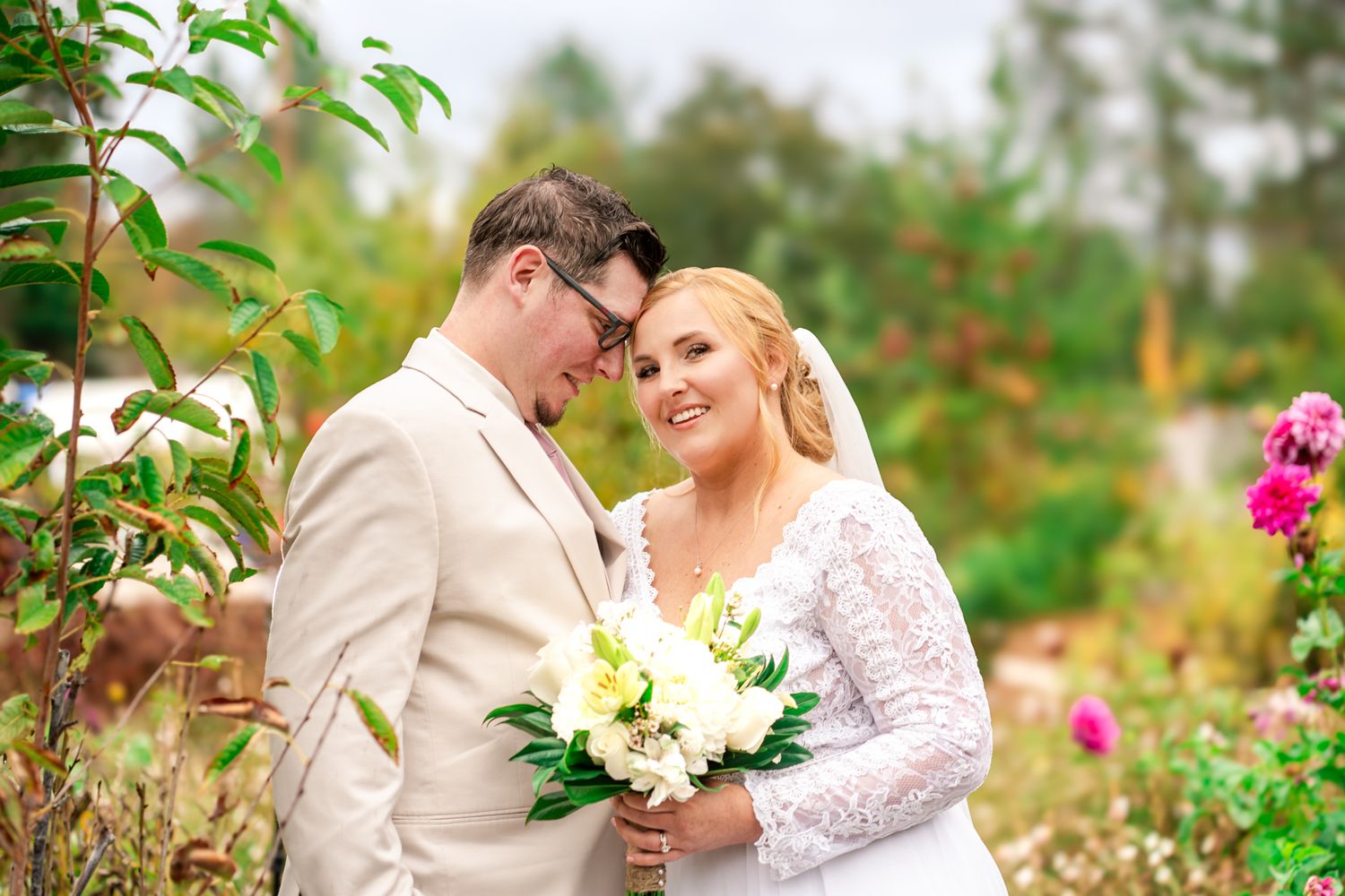 portrait of bride and groom