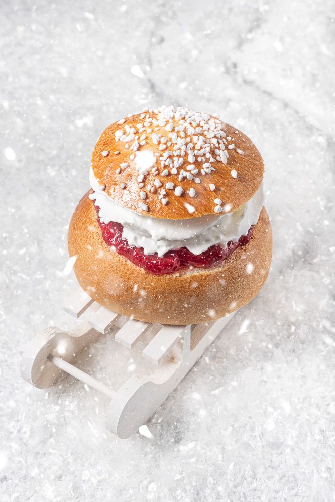 Swedish Semla Or Finnish Laskiaispulla With Jam Filling - Photo by © Reka Csulak