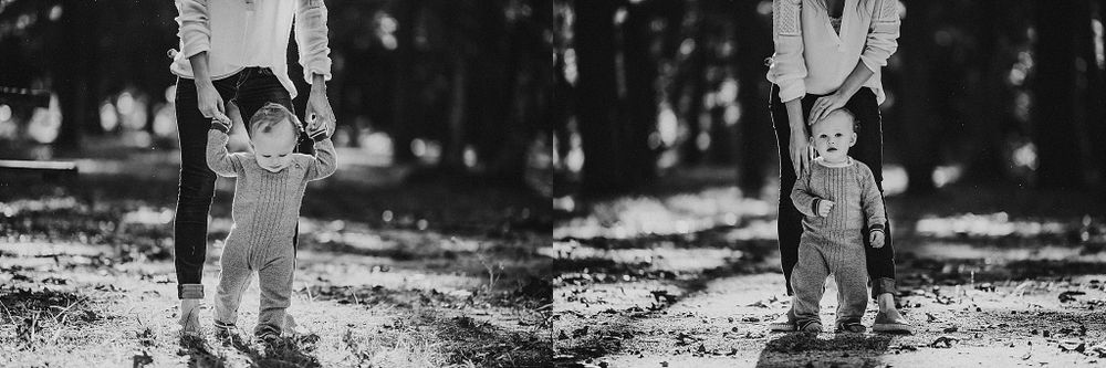 Black and white diptych showing leg details in outdoor setting.