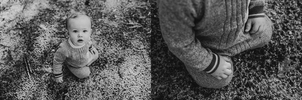 Black and white diptych showing casual outdoor moments.