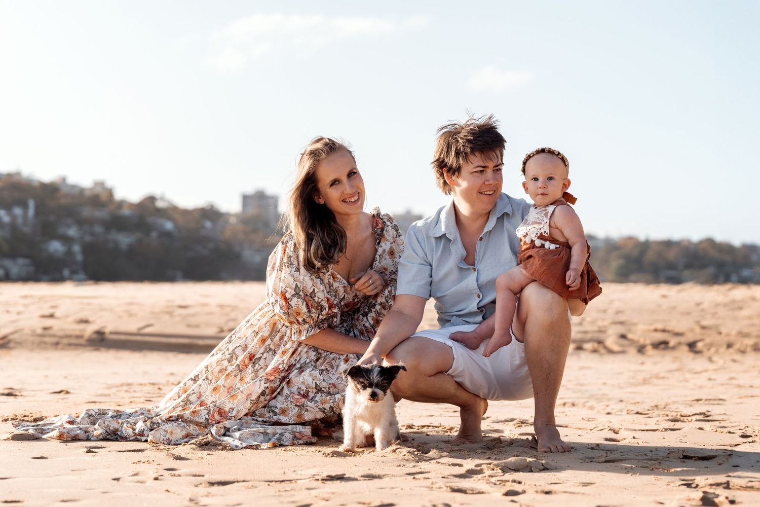 family photoshoot with a dog in Sydney