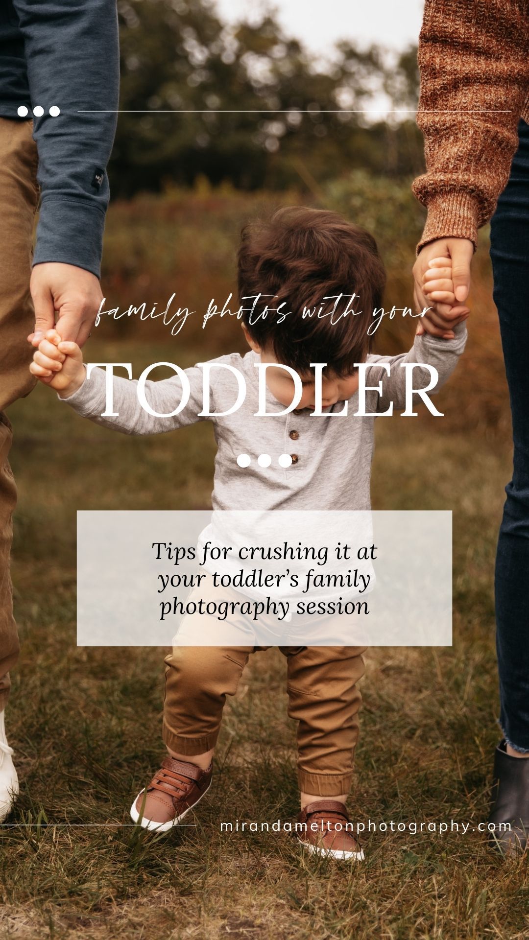 A one-year-old boy walks hand-in-hand with his parents at his first birthday photography session in Chaska, MN