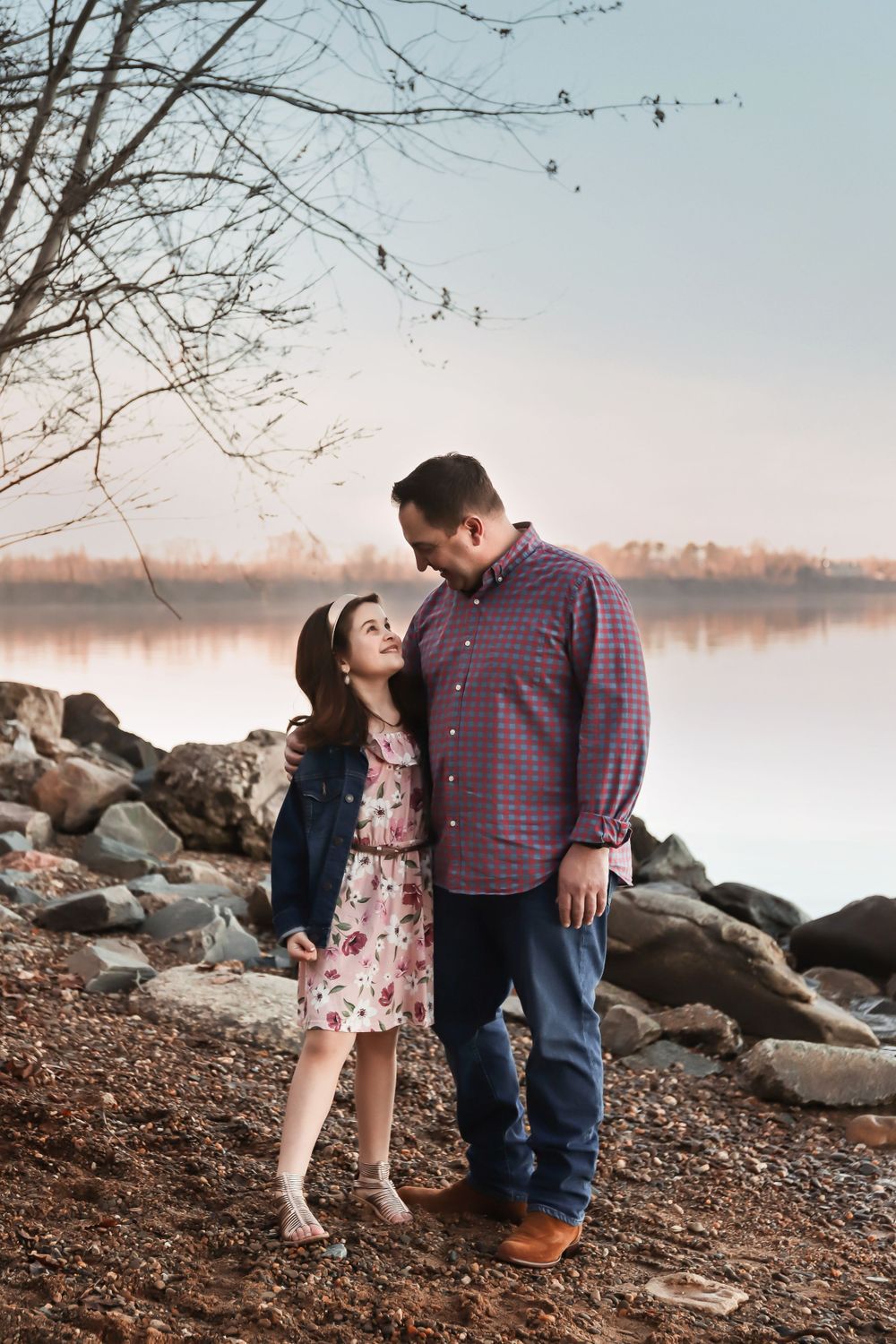 Family father/daughter portrait on the beach