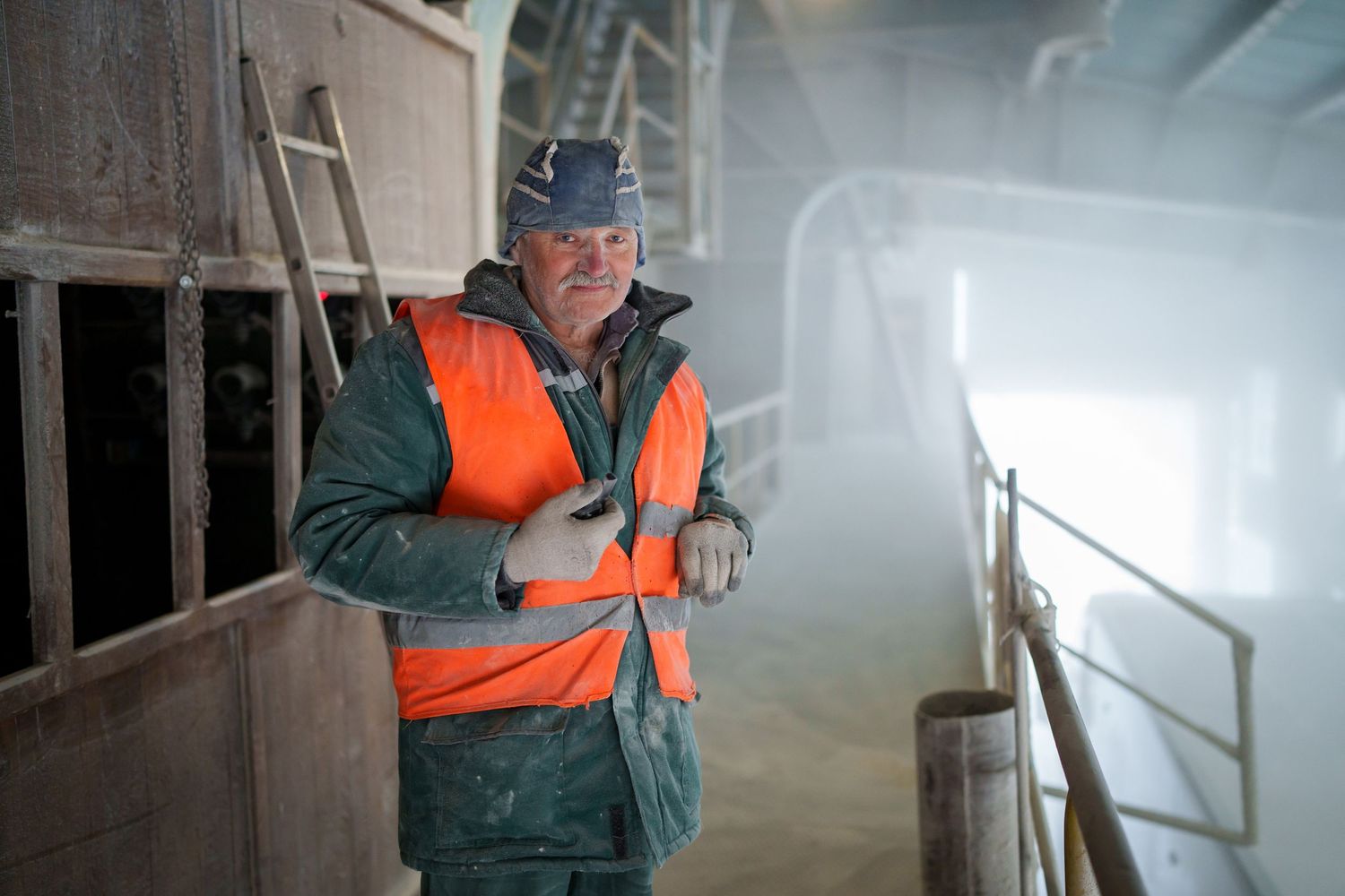 Portrait of a industrial worker in a Grain Terminal in Slovakia