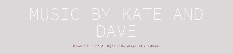 music by kate and dave wedding singers logo