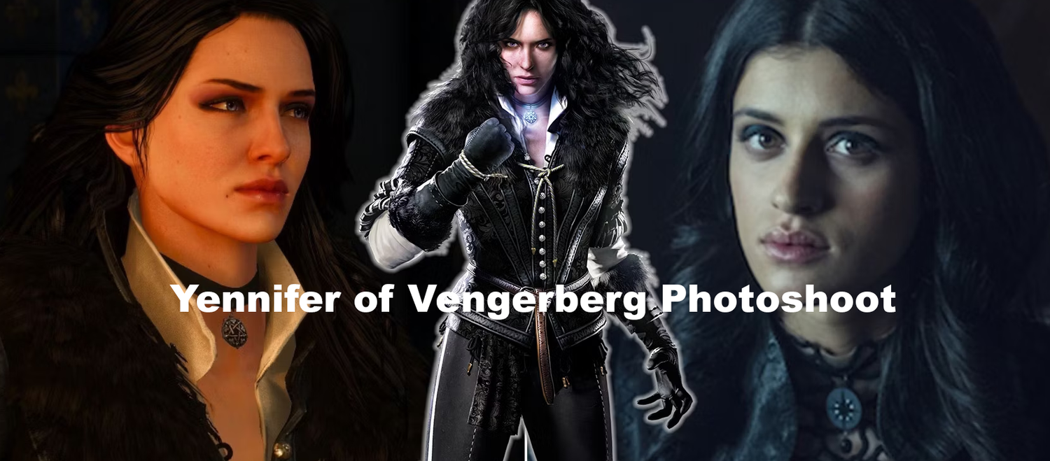 Fantasy-themed photoshoot with dramatic lighting and dark aesthetics.
