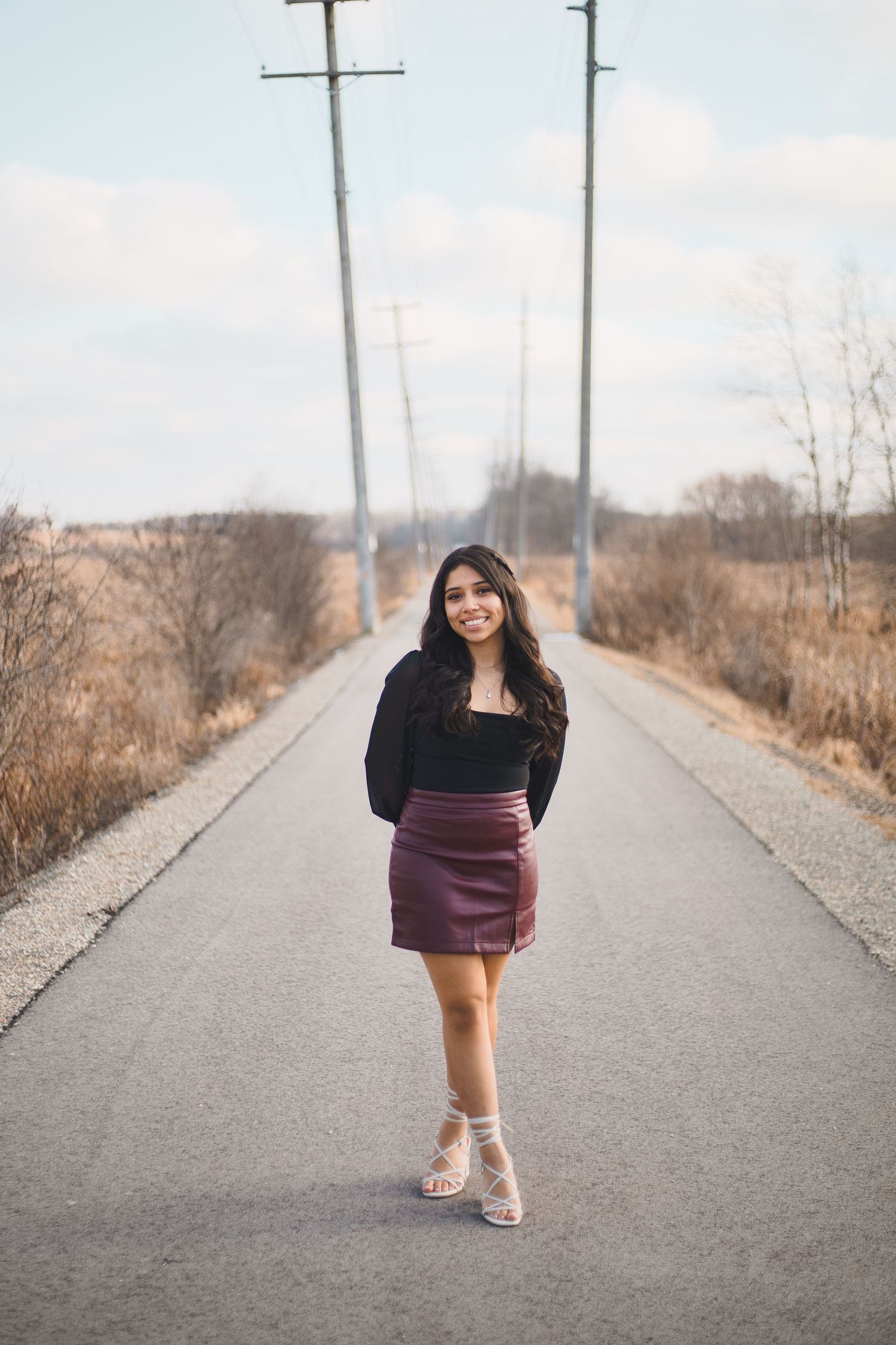 watertown wi high school senior photos outdoor winter bike trail madison