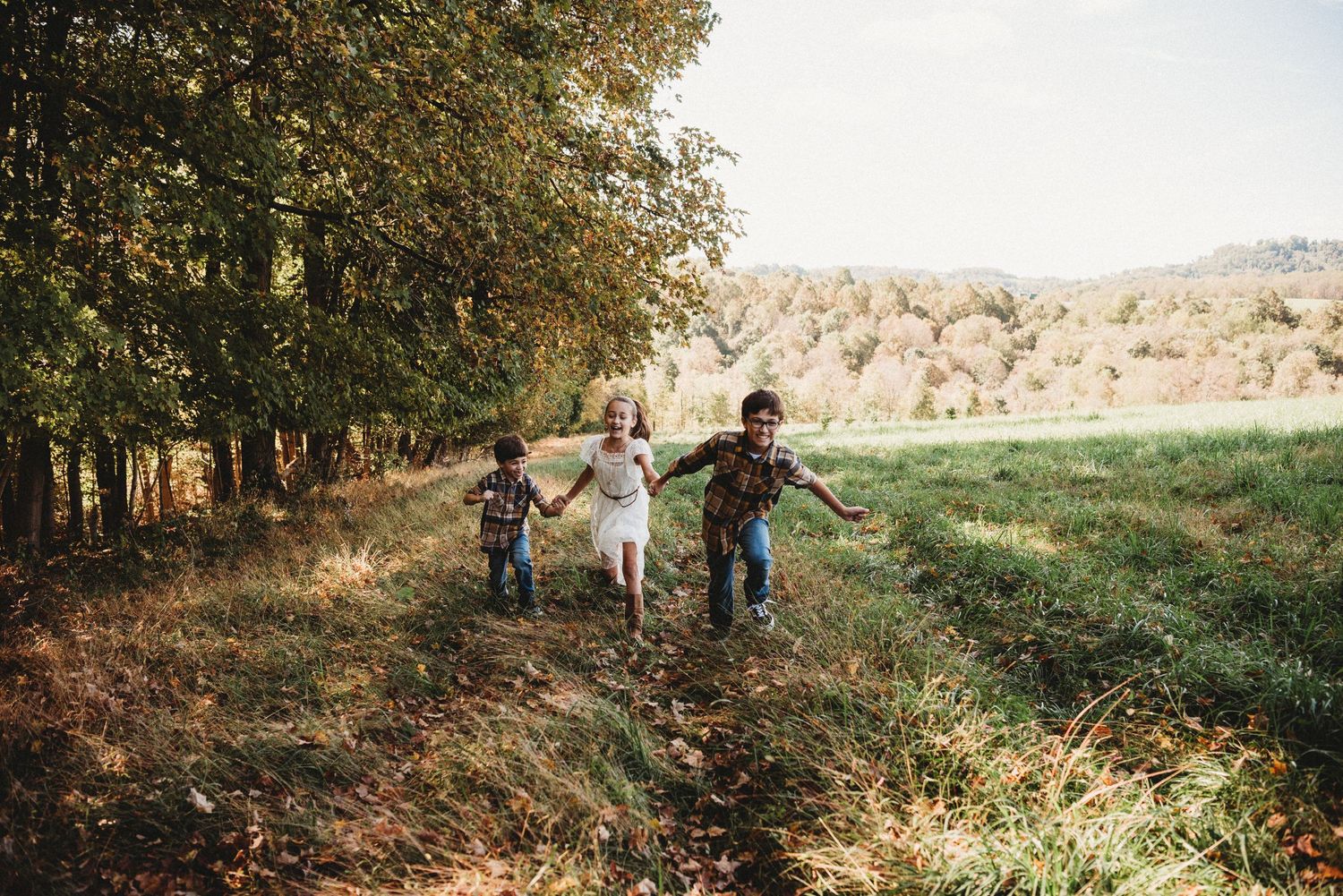 fall portraits kids and family