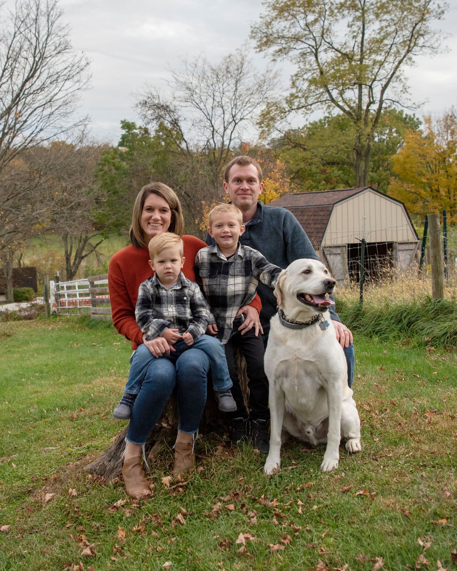 fall portraits kids and family