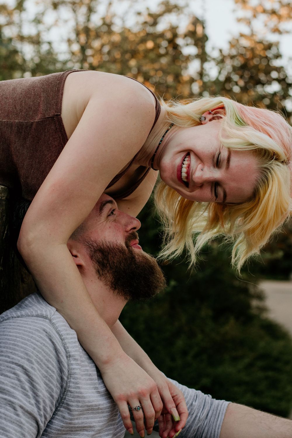 A couples photo that showcases their love and personality
