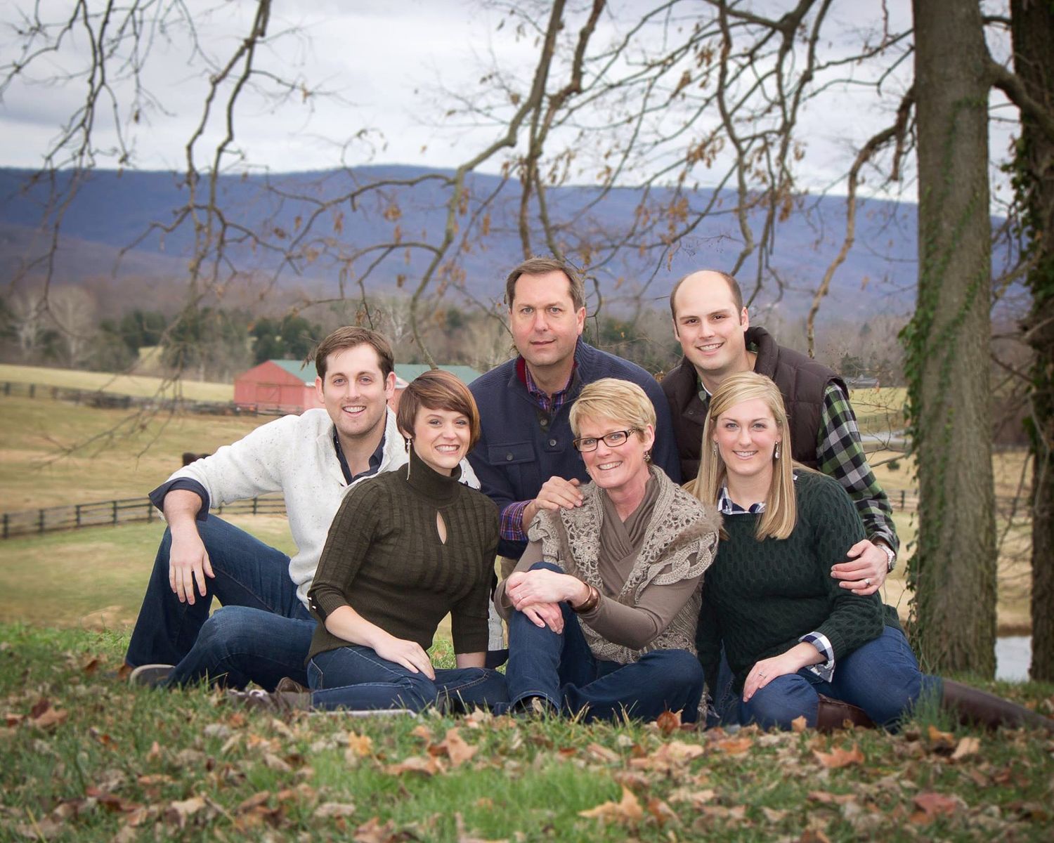 Family poses for photo at the Longbranch Historic House and Farm