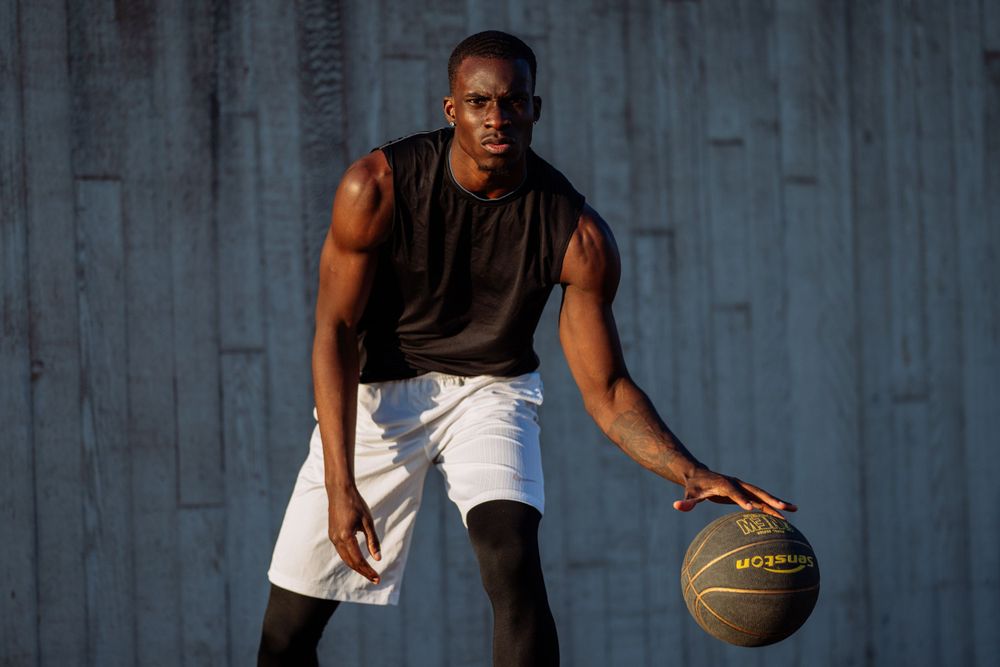 Man playing basketball