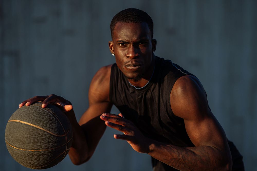Man playing basketball