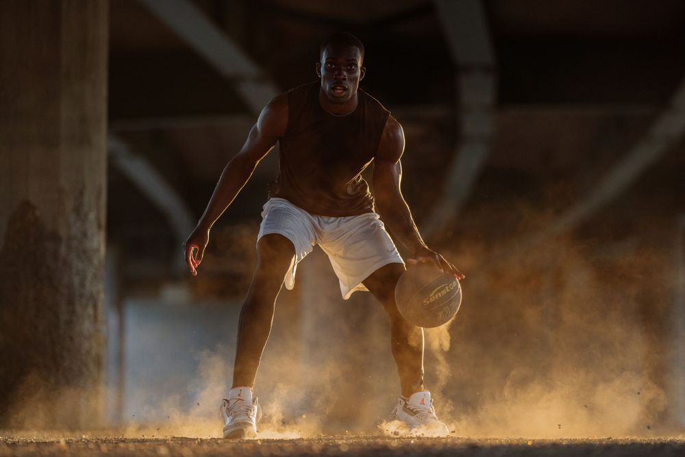 Man playing basketball