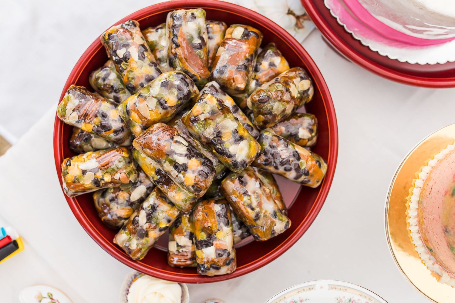 Traditional korean foods at birthday party