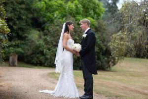 Happy couple on wedding day