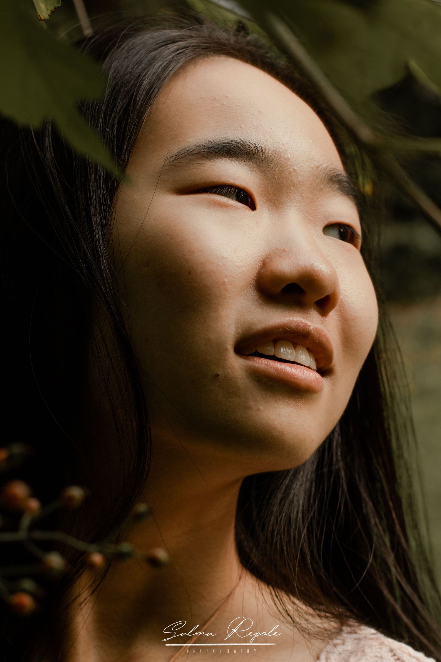Artistic close-up portrait series with natural lighting and soft shadows.