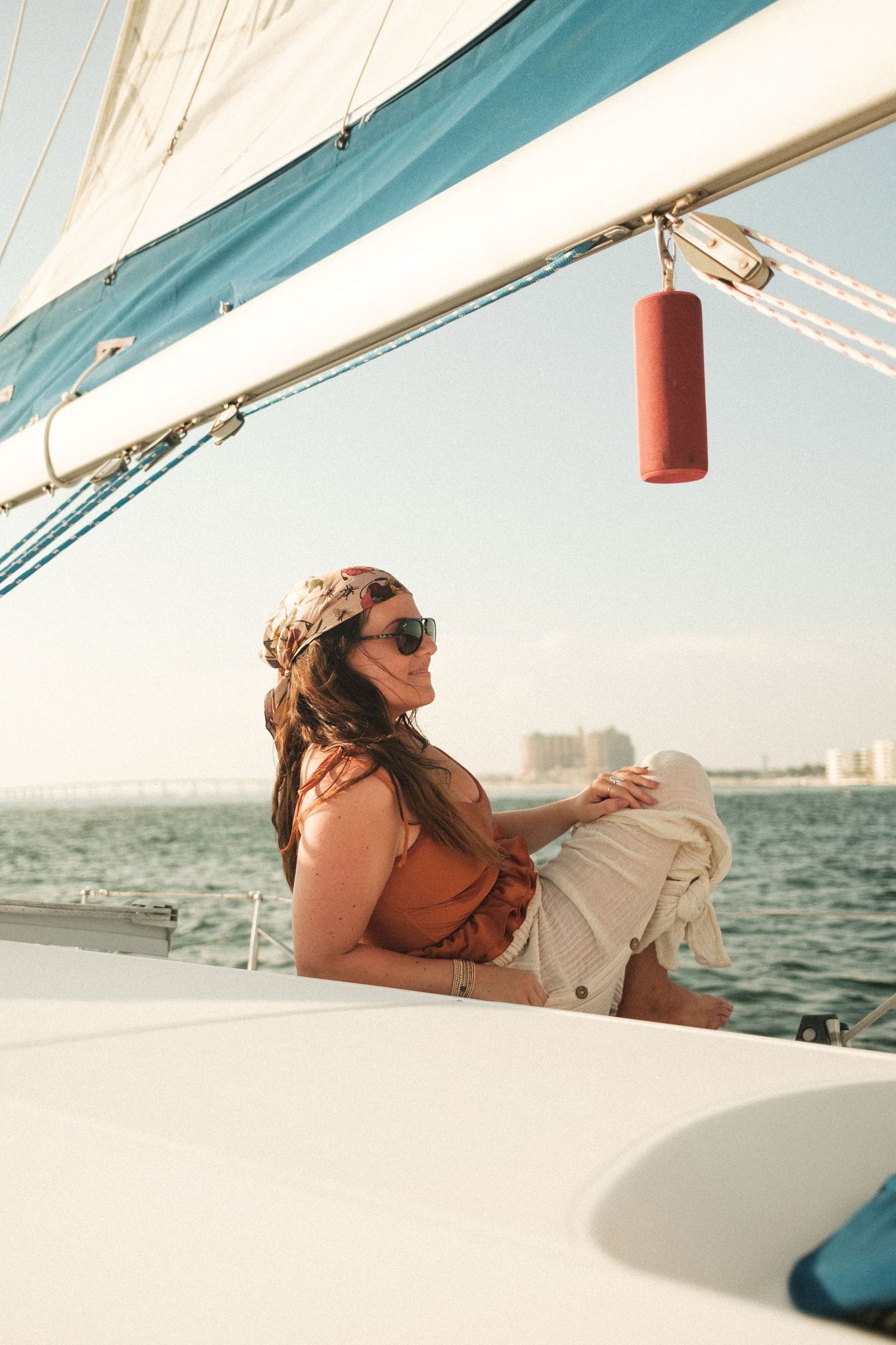 Relaxing sailboat scene with ocean views on a sunny day.