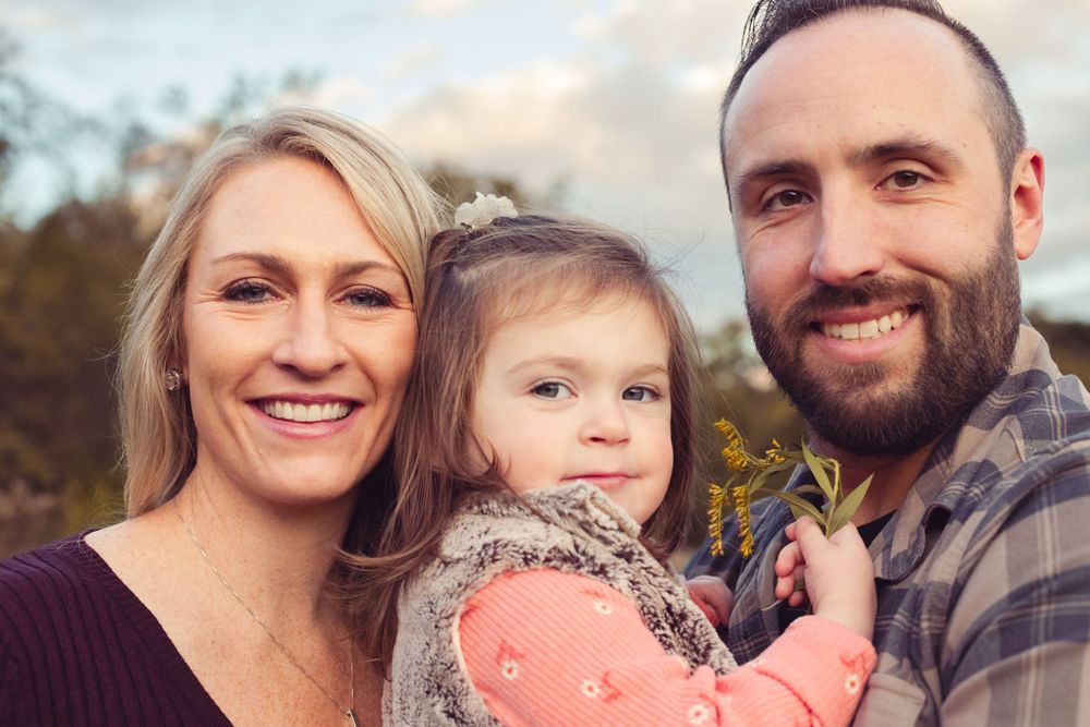 Young family outdoors for fall session in Upper St Clair, PA  by Abby Gleason Photography
